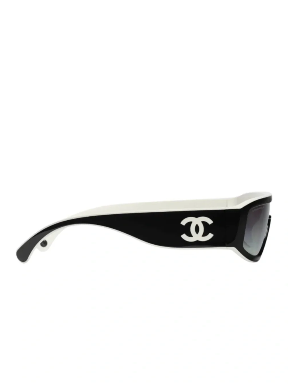 NWOT Authentic CHANEL 6057 Black White CC Shield Sunglasses